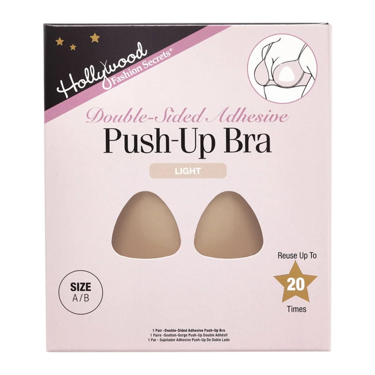 HOLLYWOOD FASHION SECRETS PUSH-UP BRA LIGHT SIZE A/B