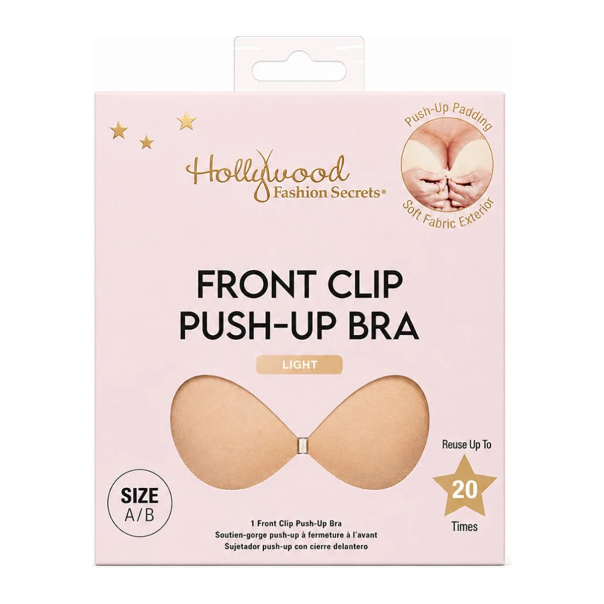 HOLLYWOOD FASHION SECRETS BACKLESS BRA LIGHT SIZE A/B
