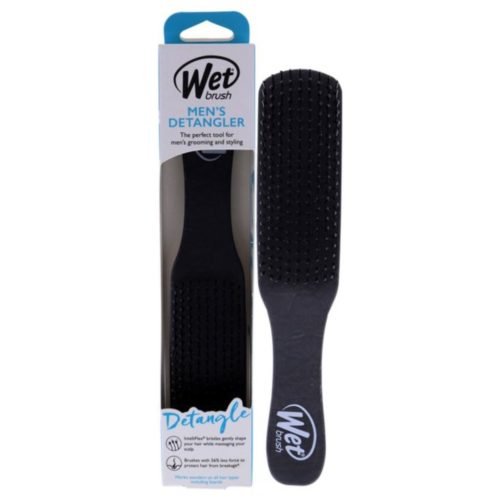 WET BRUSH MENS BLACK LEATHER